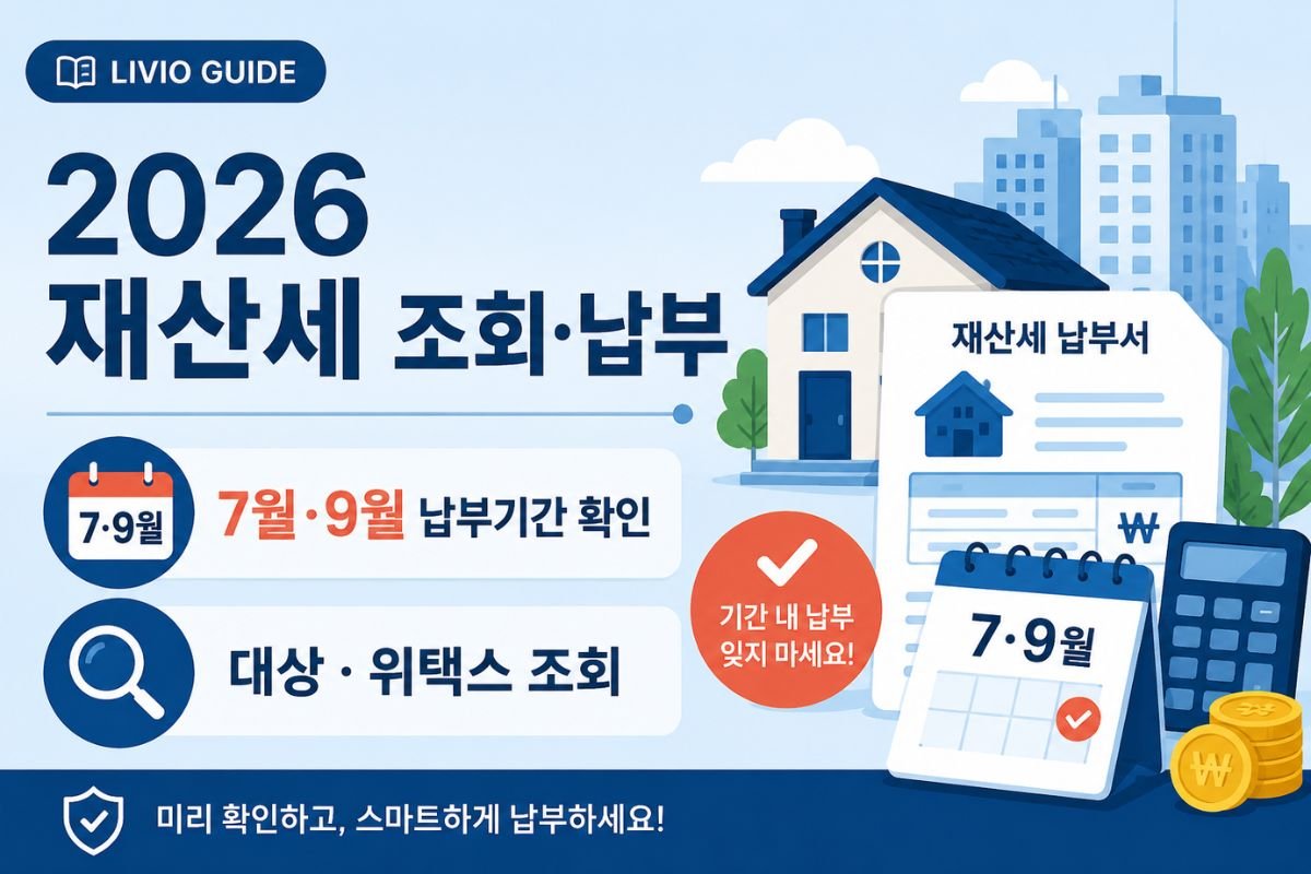2026 재산세 조회 납부 7월 9월 납부기간과 위택스 확인