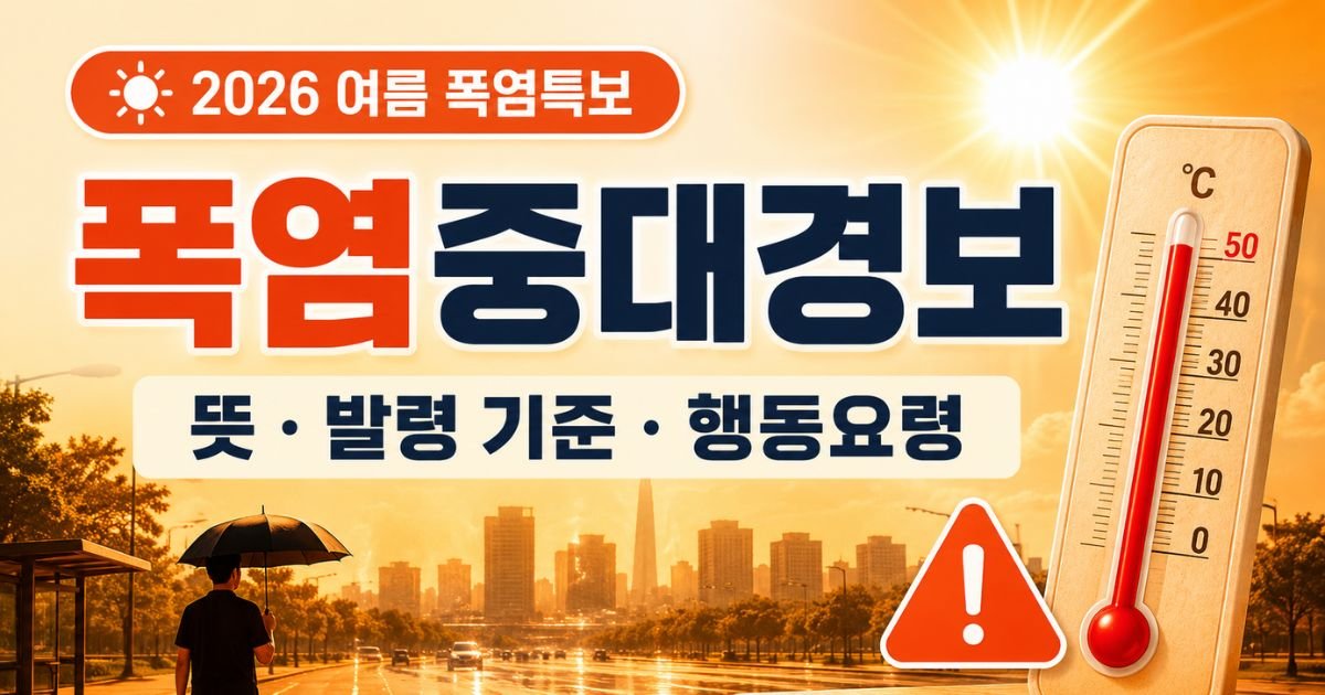폭염중대경보 뜻과 발령 기준 및 행동요령 안내