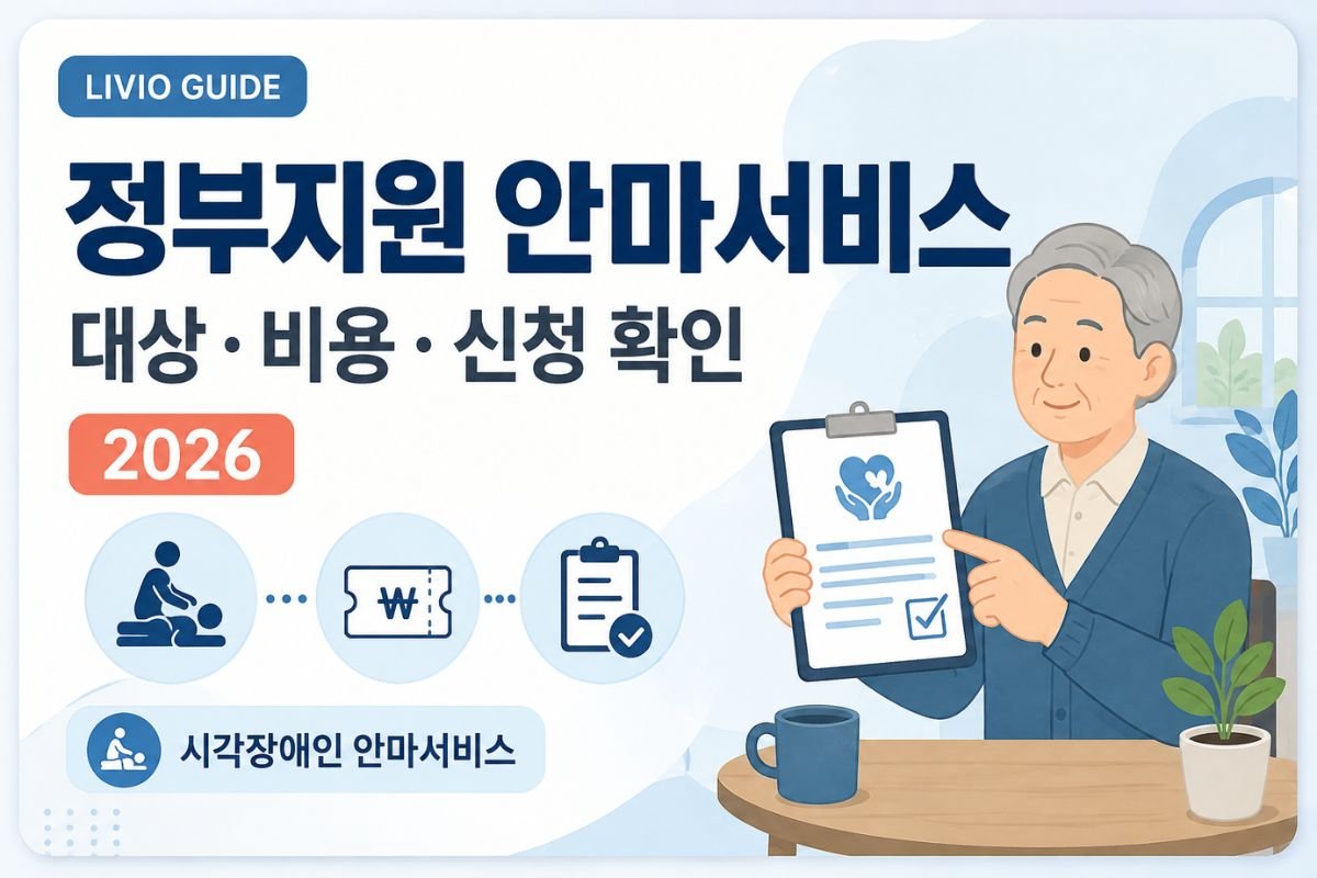 정부지원 안마서비스 대상·비용·신청 조건을 안내하는 2026 리비오가이드 썸네일