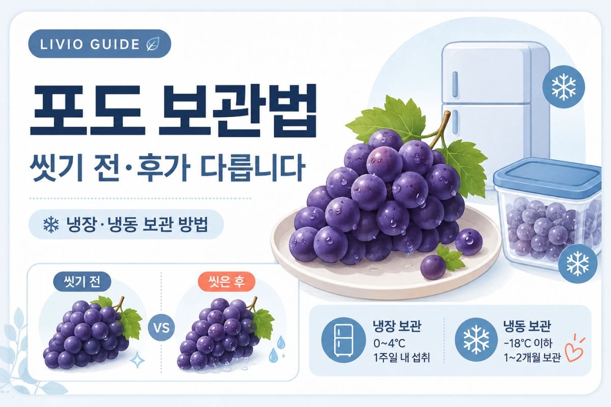 포도 보관법 씻기 전후 냉장 냉동 보관 방법