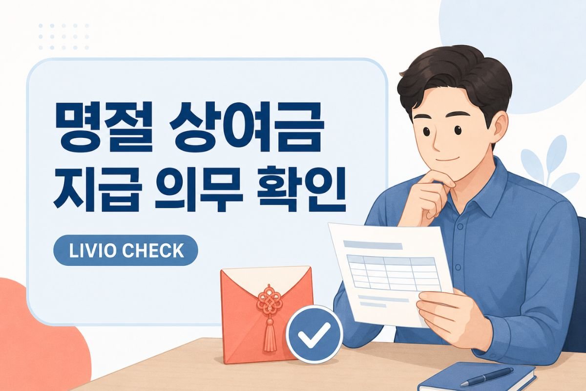 명절 상여금 지급 의무와 추석 전 확인 기준