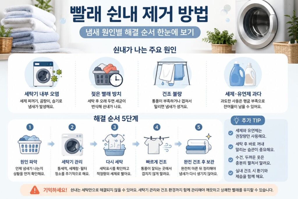빨래 쉰내 제거를 위한 주요 원인과 해결 방법 정리