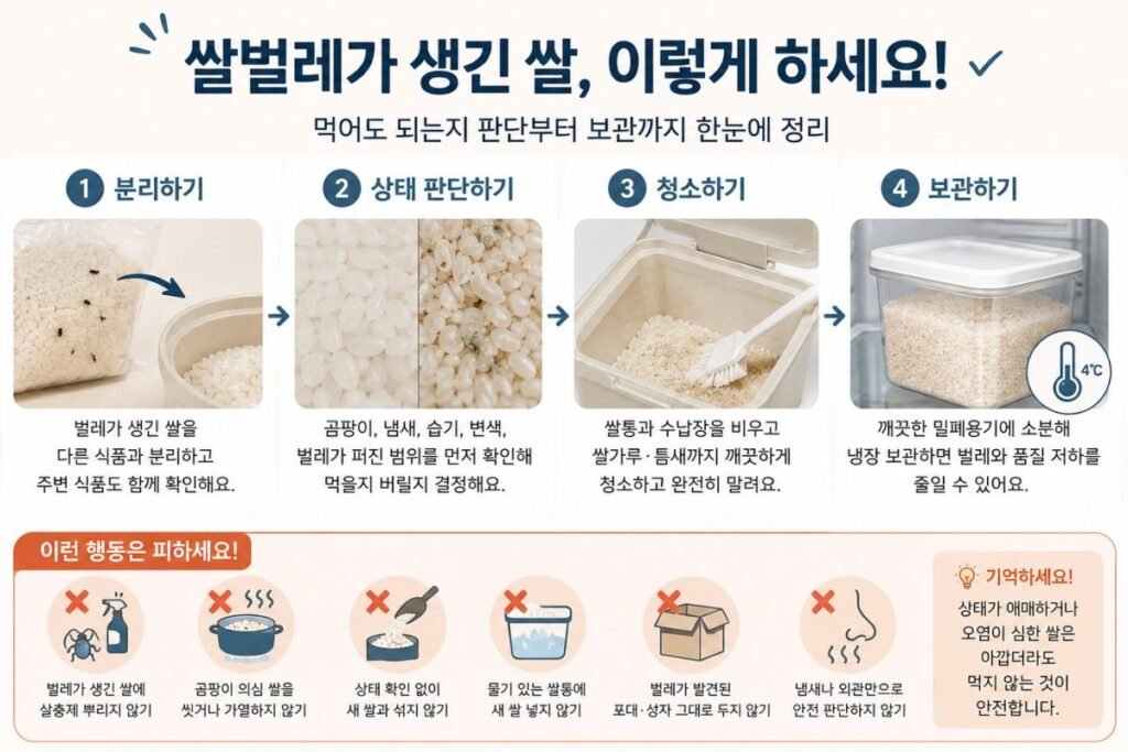 쌀벌레 생긴 쌀 처리 순서와 피해야 할 행동